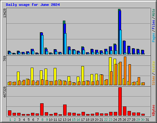 Daily usage for June 2024