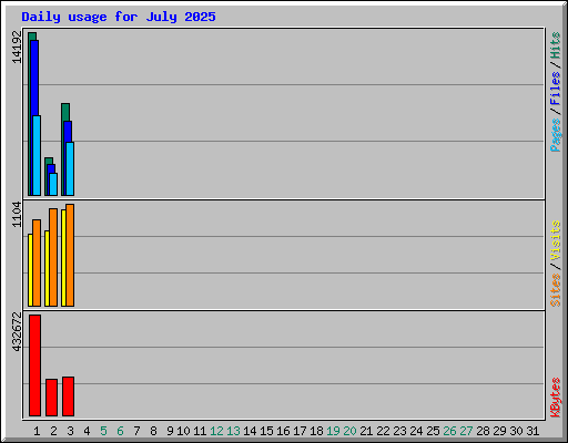 Daily usage for July 2025