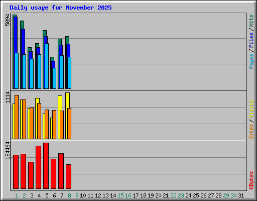 Daily usage for November 2025