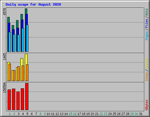 Daily usage for August 2026