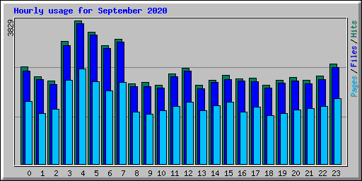 Hourly usage for September 2020