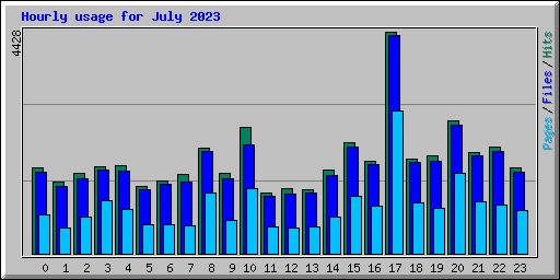 Hourly usage for July 2023