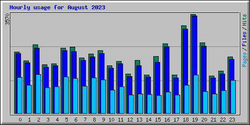 Hourly usage for August 2023