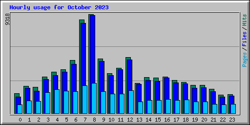 Hourly usage for October 2023