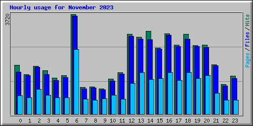 Hourly usage for November 2023