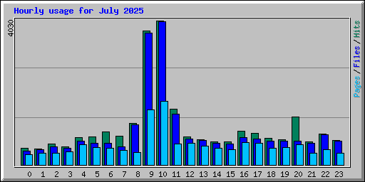 Hourly usage for July 2025