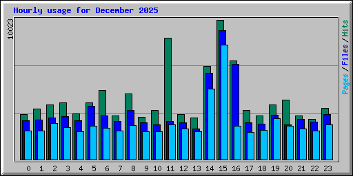 Hourly usage for December 2025