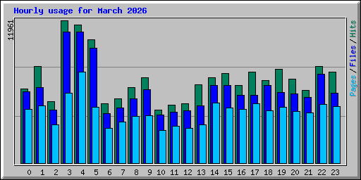 Hourly usage for March 2026